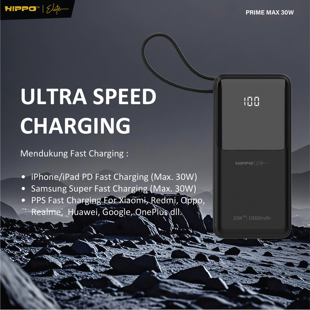 Hippo Elite PowerBank Prime Max PD 30W 10000mah Ultra Speed Super Fast Charging