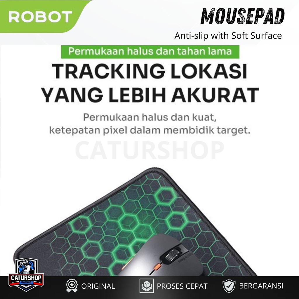 Jual Robot RP01 Anti-slip with Soft Surface Mousepad Green New 220*180 ...