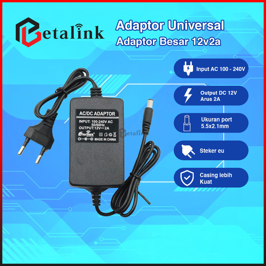 Jual NEW!!Power Adaptor DC12V2A Power Supply Untuk LampuAll CCTV DVR ...