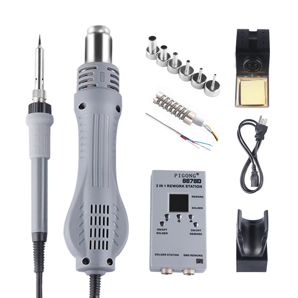 Jual PJLSW 8878D Double Digital 2 In 1 SMD Rework Soldering Station Hot ...