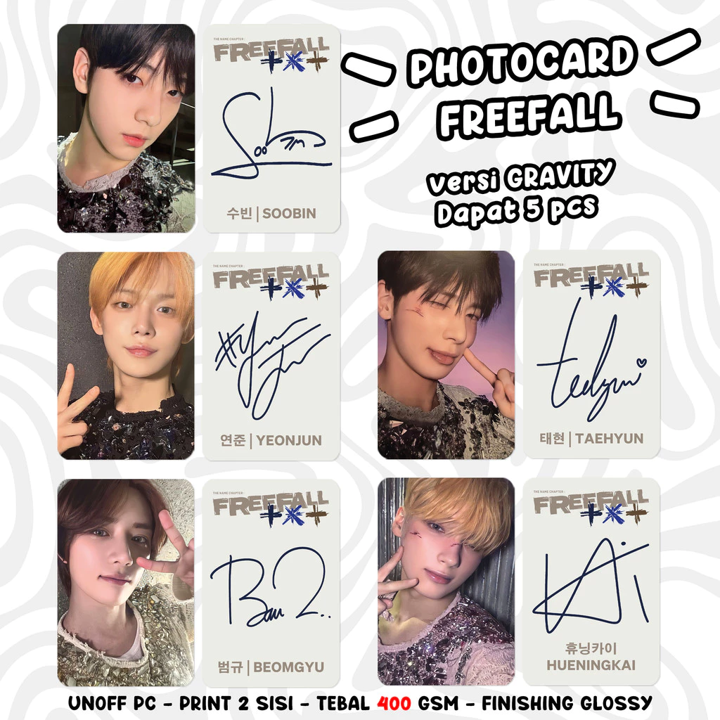 Photocard TXT FREEFALL Unofficial KPOP PC dan Koleksi Unik