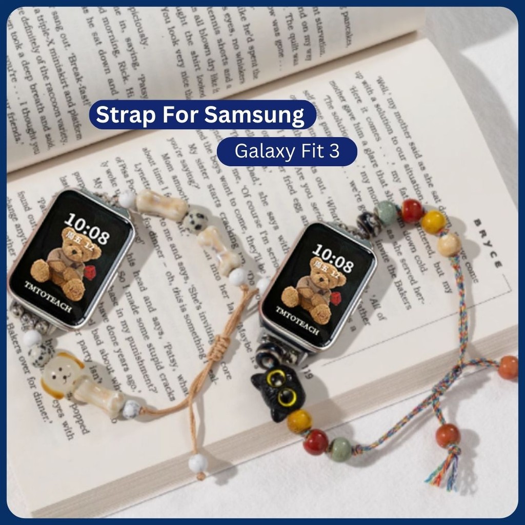 Jual Black Cat Puppy Beaded Rope Strap for Samsung Galaxy Fit 3 ...