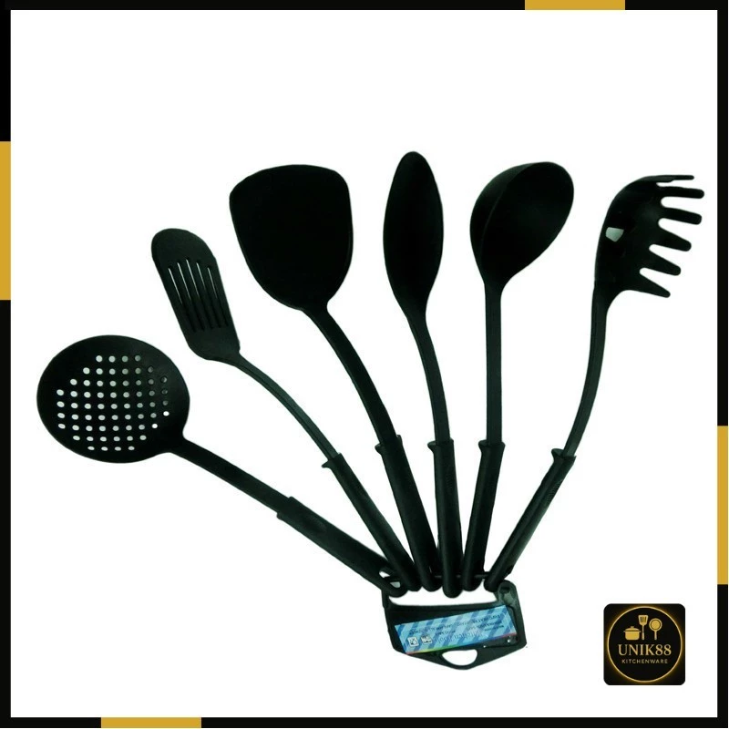 [UNIK88] ALAT MASAK SPATULA SET 6 - BLACK | AutoStock