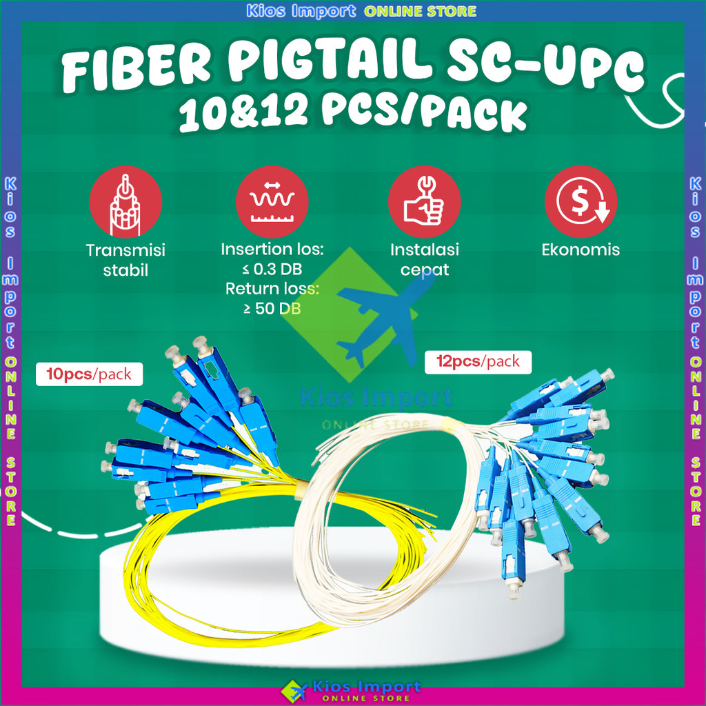Jual Fiber Pigtail SC/UPC 0.9mm SM 1 Meter Kabel Fo Pigtail 1.5M SC UPC ...