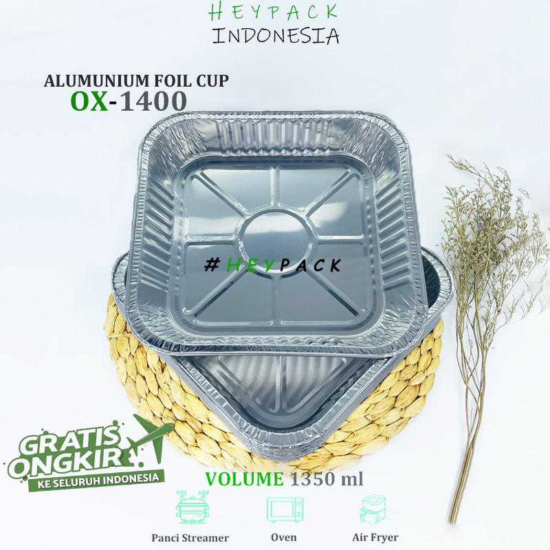 Jual Alumunium Foil Tray Cup OX1400 Pai Pizza Nasi Briyani Roti Loaf ...