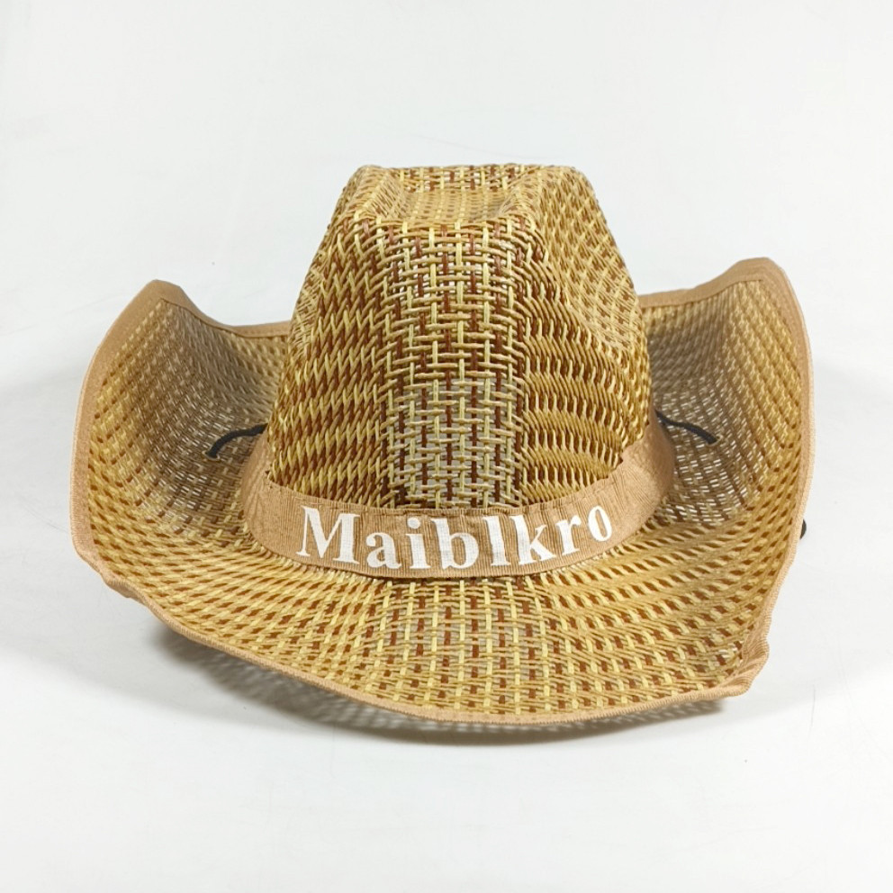 Jual Topi Jerami Cowboy Hat Round up Unisex Woven Straw Jn44 Maiblkro ...
