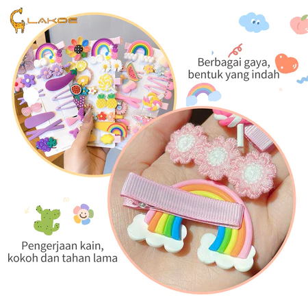 LAKOEOFFICIALMALL Jepit Rambut Anak Perempuan Lucu Jepit Rambut Bayi Korea Fashion 14PCS/Set