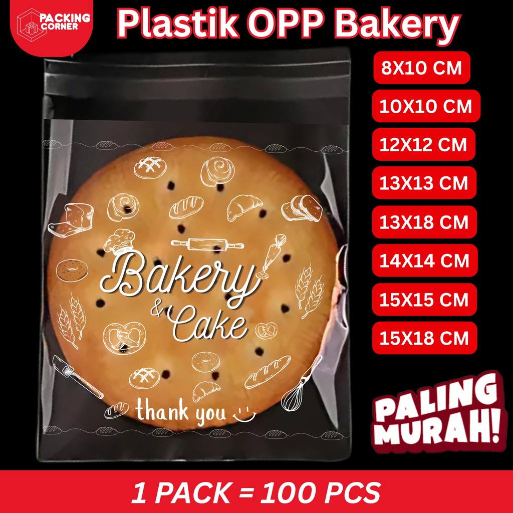 Jual Plastik OPP Roti Motif Bakery Thank You 100 lembar Kantong Plastik ...