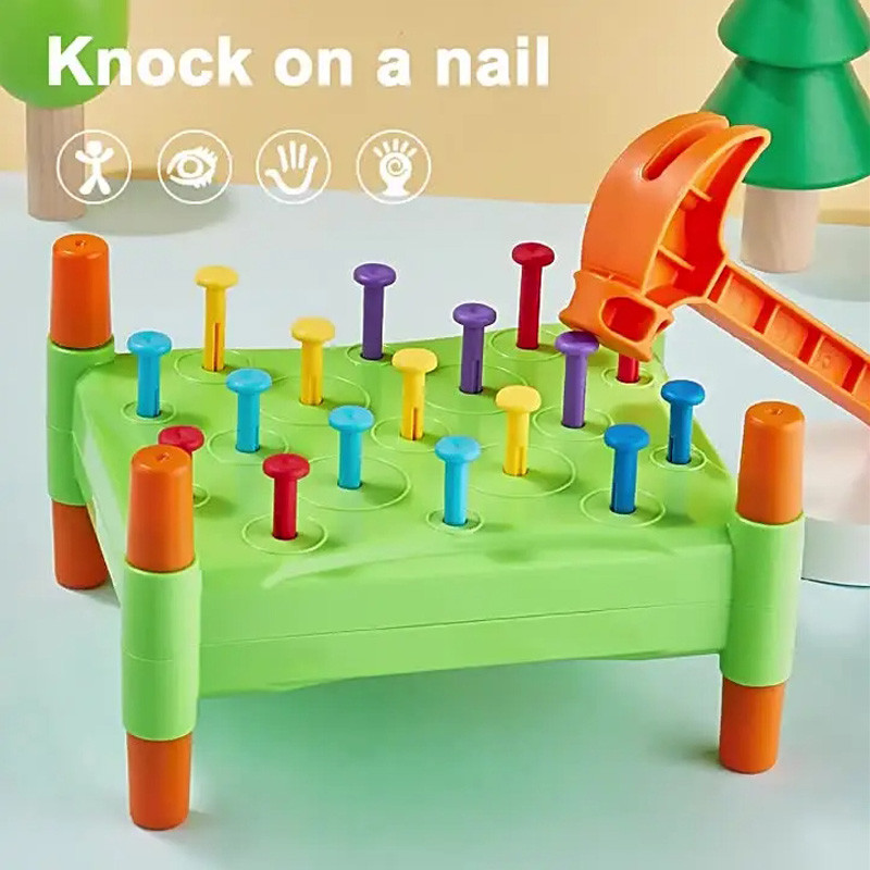 Jual Kid's Early Learning Toys Montessori Nail Screw Educational Puzzle ...