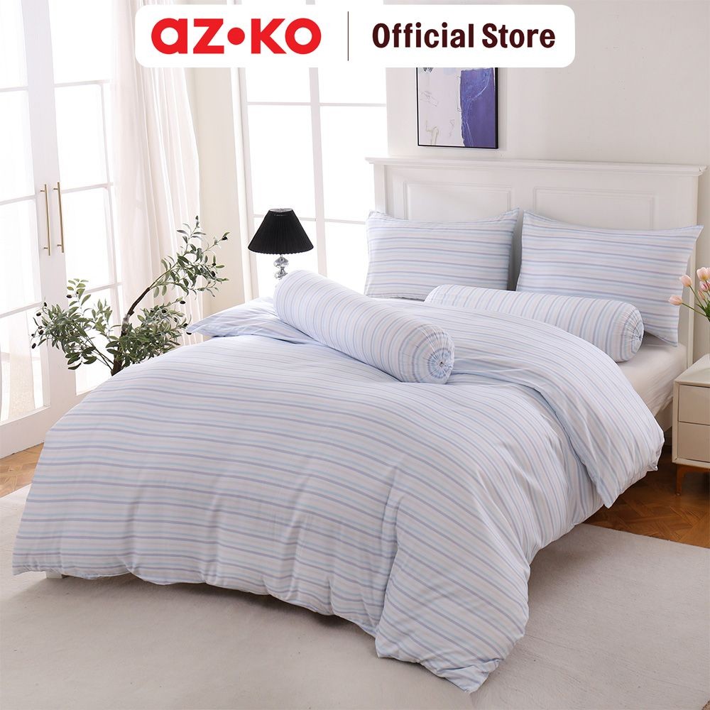 Jual AZKO Sleeplite Set Seprai Microfiber Stripe Zaid Sprei Seprai ...