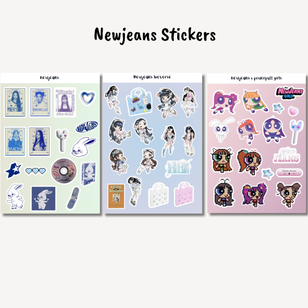 Jual Stiker Kpop New jeans newjeanss Uk. A5 A6 sticker aesthetic Vinyl ...