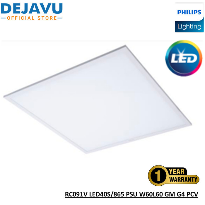 Jual Lampu Slim Panel Led Philips RC091V LED40S/865 PSU W60L60 GM G4 ...