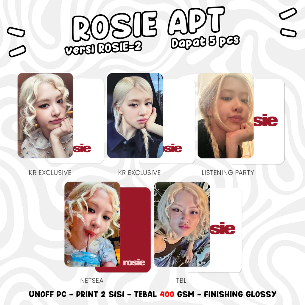 Photocard ROSE BLACKPINK ROSIE APT Unofficial PC KPOP