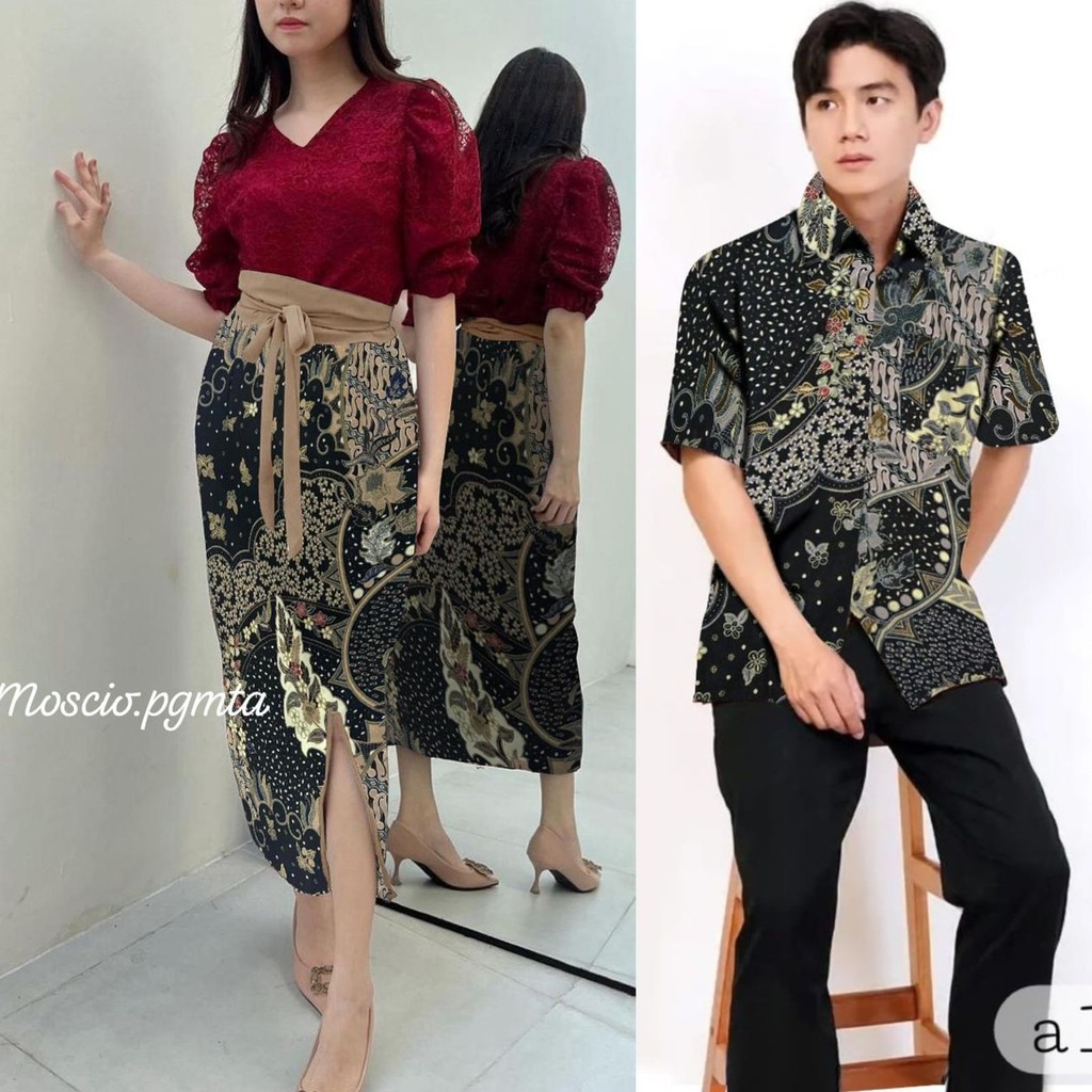 Jual DRESS FLOREN BATIK Setelan 2in1 Dress Brokat Rok Batik Fashion ...