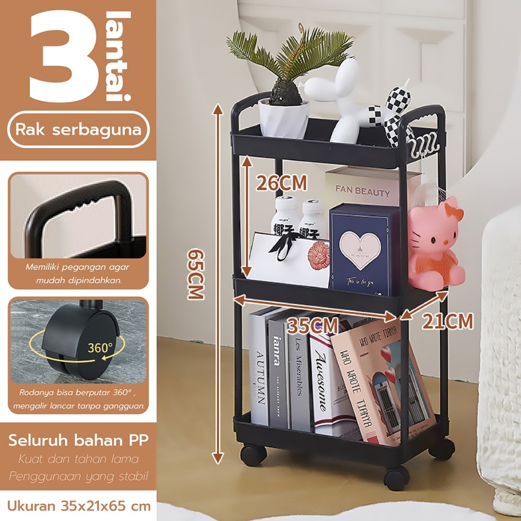 Jual HTD SPORT Rak Troli Susun Rak Kamar Mandi Dapur Kamar Tidur ...