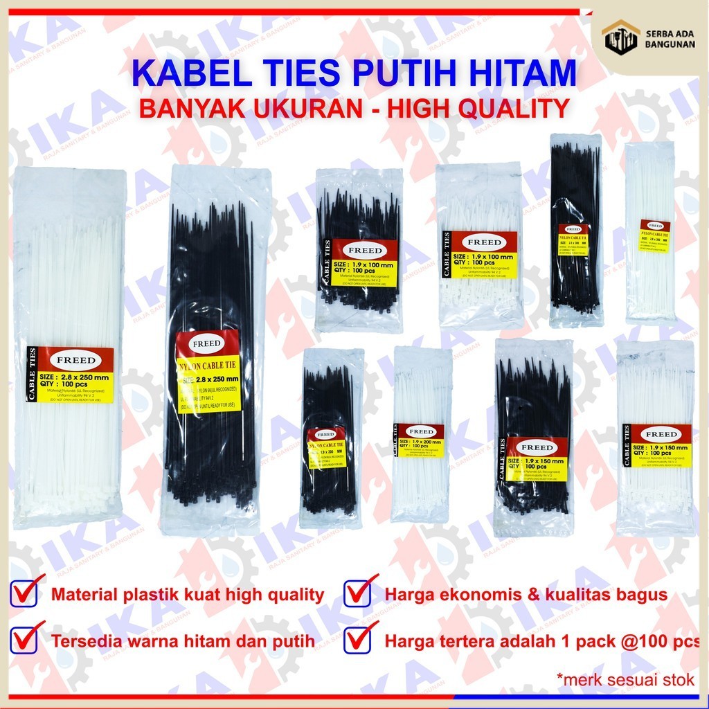 Jual KABEL TIE TIES 10 15 20 25 30 CM / CABLE SERUT PENGIKAT LISTRIK ...
