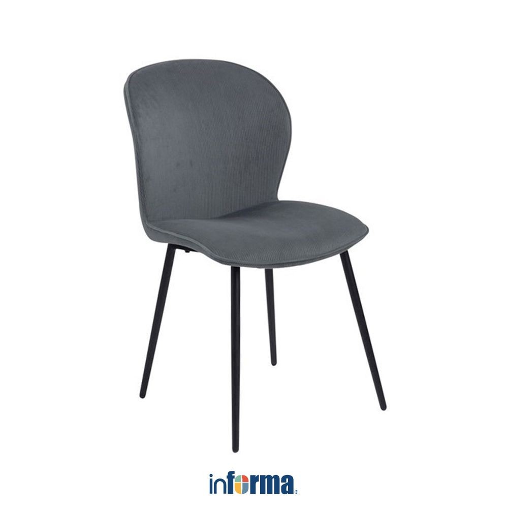 Jual Informa Evelyn Kursi Makan Fabric AbuAbu/Hitam Dining Chair