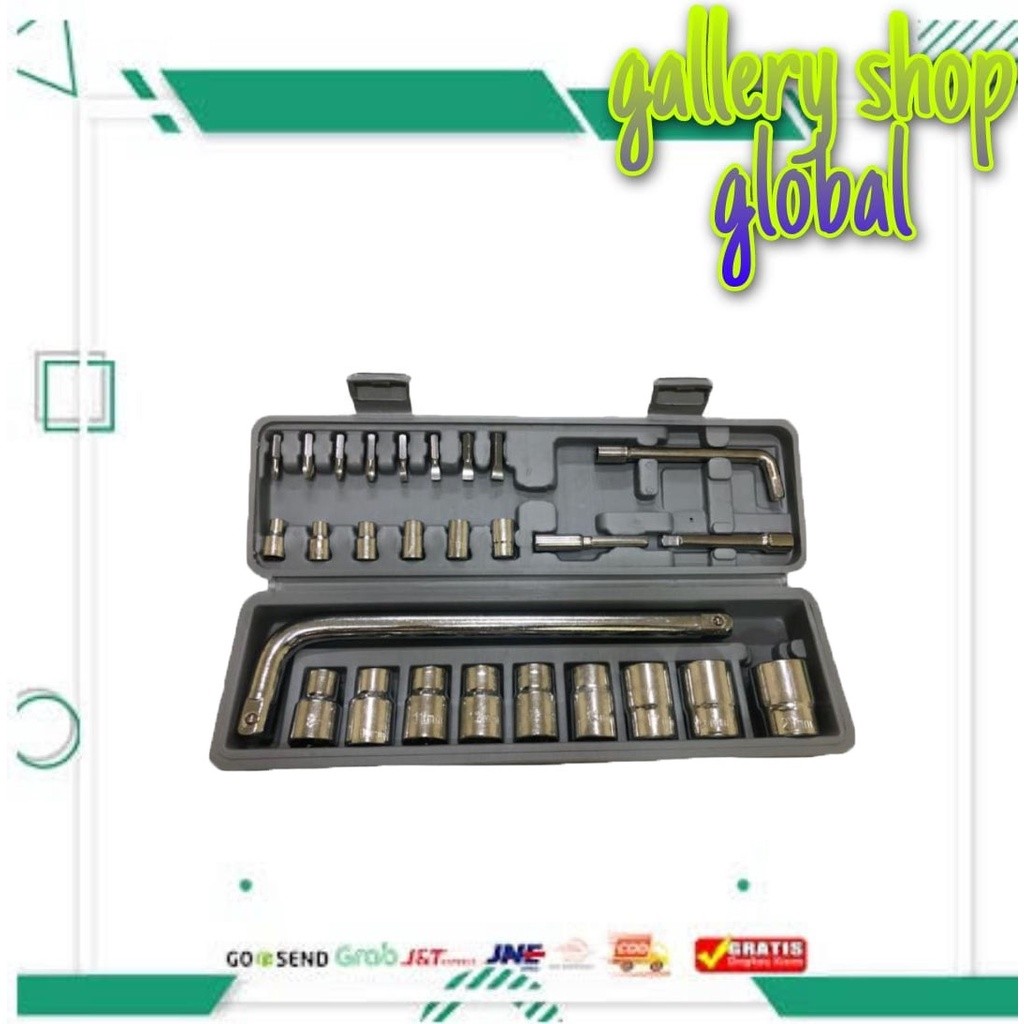 Jual kunci SOCKET SET 27pcs / socket wrench set 27pcs | Shopee Indonesia