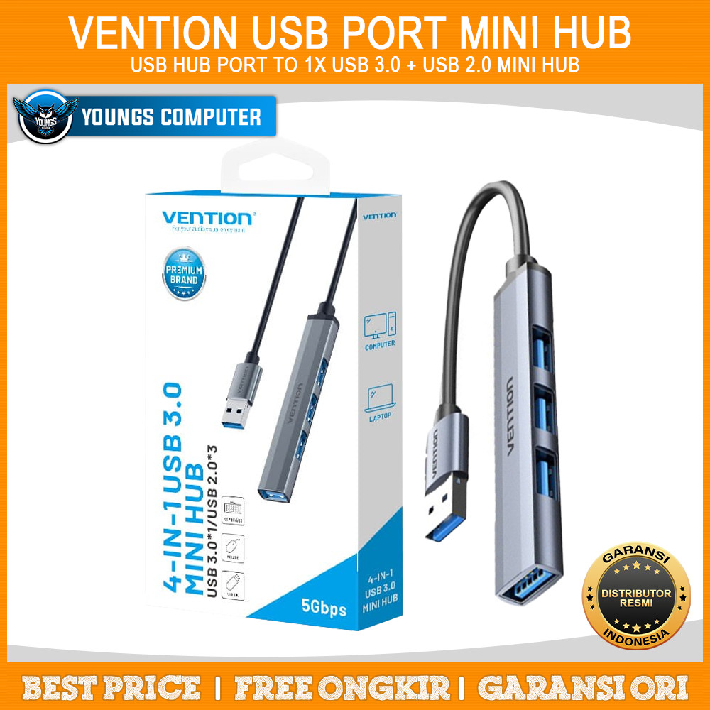 Jual Vention USB HUB 3.0 4 Port to 1x USB 3.0 + 3x USB 2.0 Mini Hub 0 ...