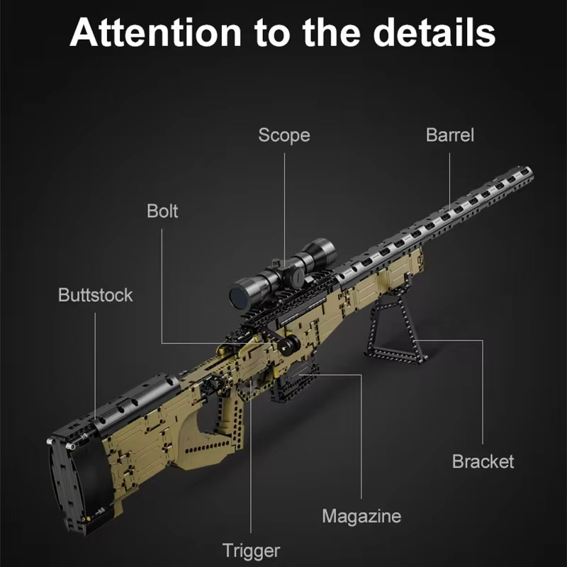 Jual Difficult building blocks Police military weapons Sniper rifle ...