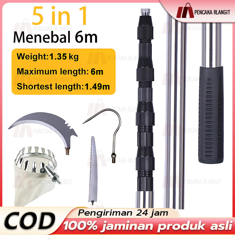 Jual 6 in1 6 Meter Alat Pemetik Buah Tongkat Panjang Untuk Petik Buah ...
