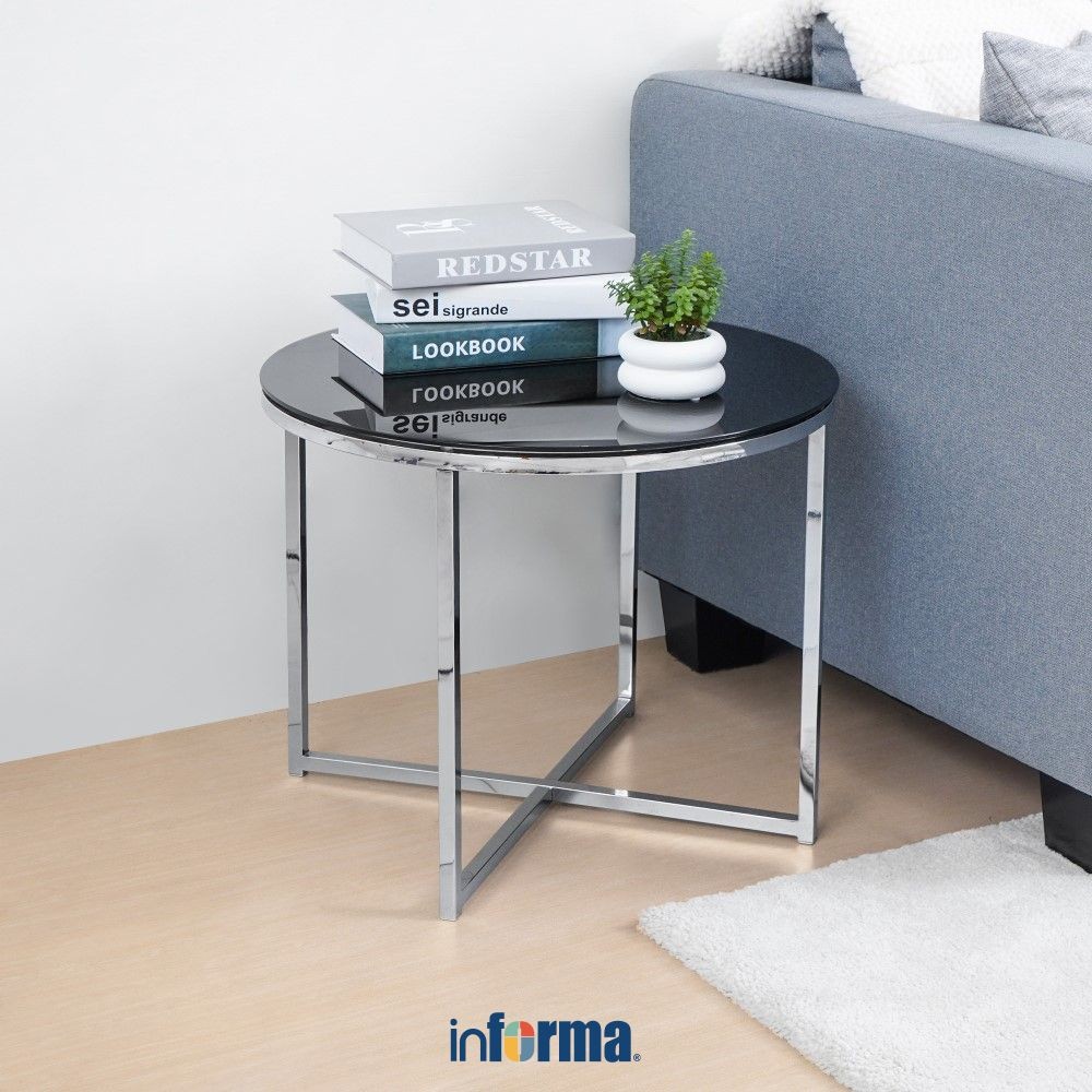 Jual Informa Cross Meja Sisi - Hitam End Table Meja Kecil Aesthetic ...