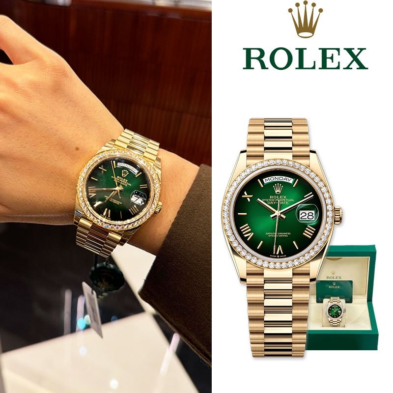 Jual Rolex【Rolex】100% Original Rolex Watch Day-Date Series Jam Tangan ...