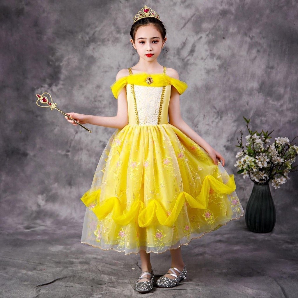Jual Belle princess yellow dress /Kostum princess kuning anak | Shopee ...