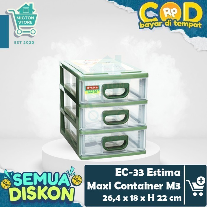 Jual TOPTON Lion Star EC-33 Estima Maxi Container M3 Susun 3 Laci Kecil ...