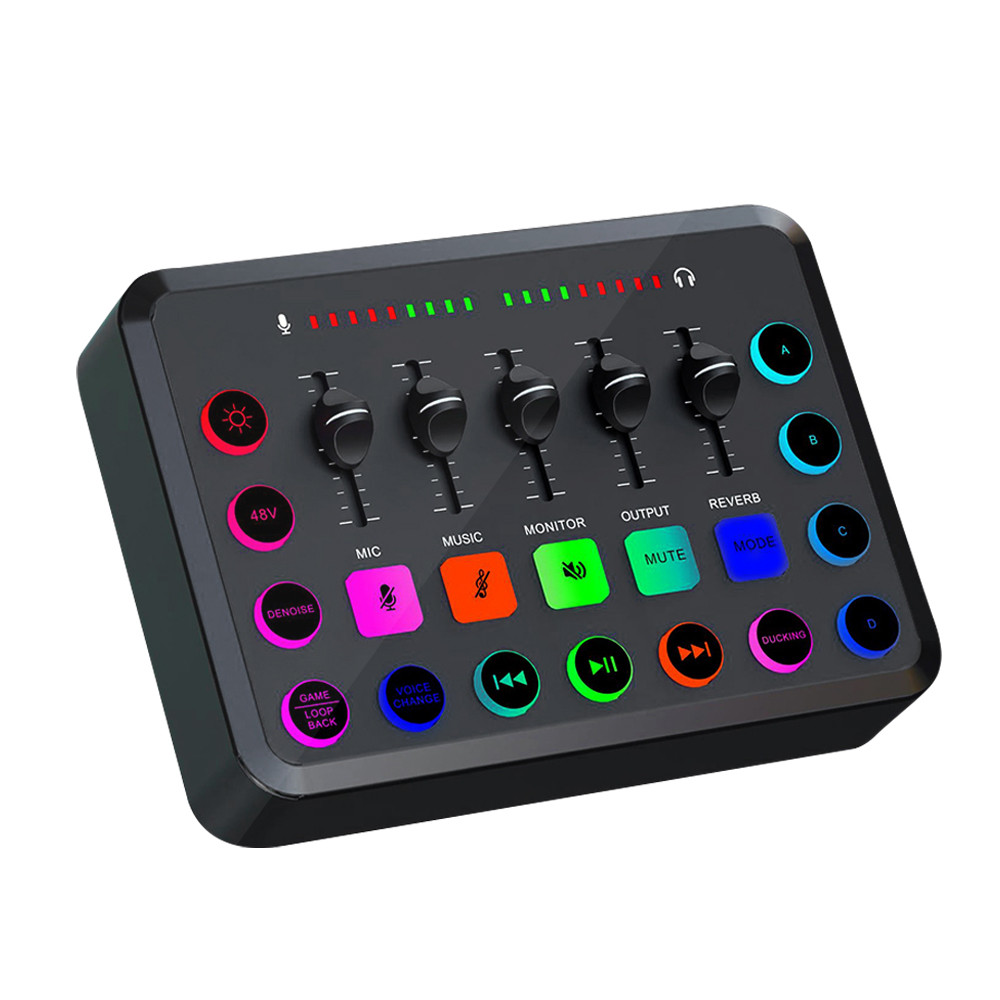 Jual Live Sound Card Gaming Audio Mixer Streaming 5-Channel RGB Mixer ...
