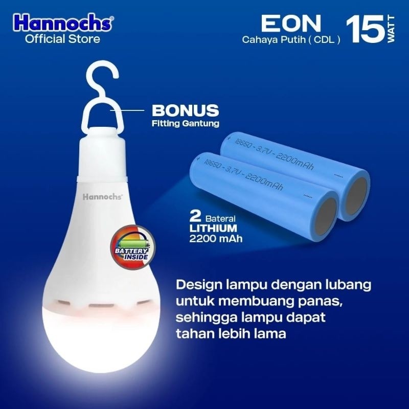 Jual Hannochs Lampu Emergency Bohlam Led Eon W Cahaya Putih Shopee Indonesia