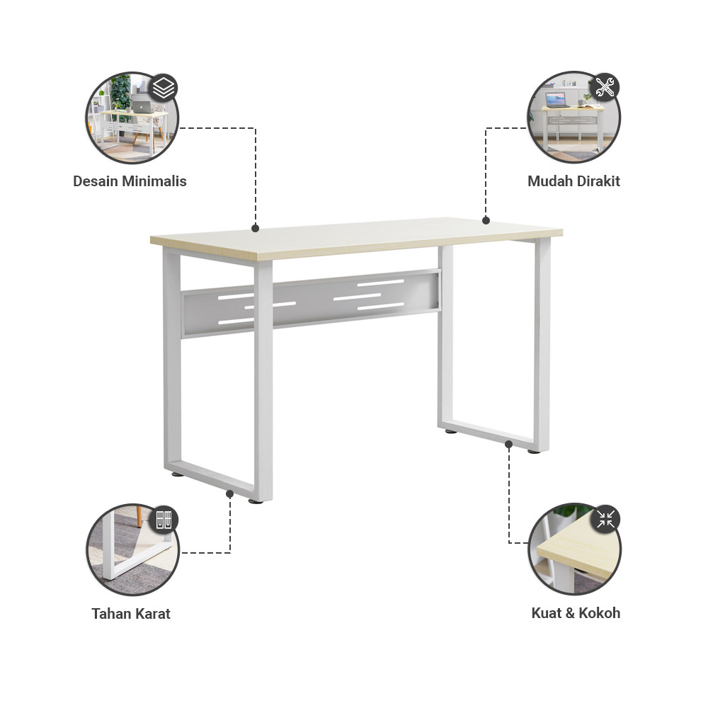 Jual Informa Kairo Meja Kantor Metal - Putih Office Table Furnitur ...