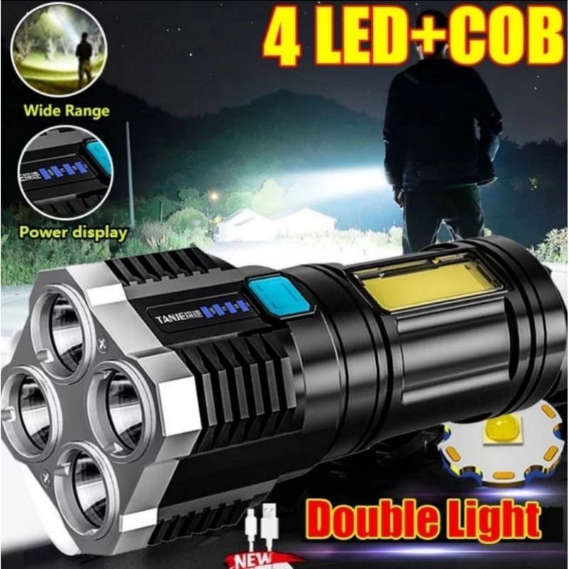 Jual senter 4 LED senter jarak jauh senter 4 mode jarak jauh senter 4 ...