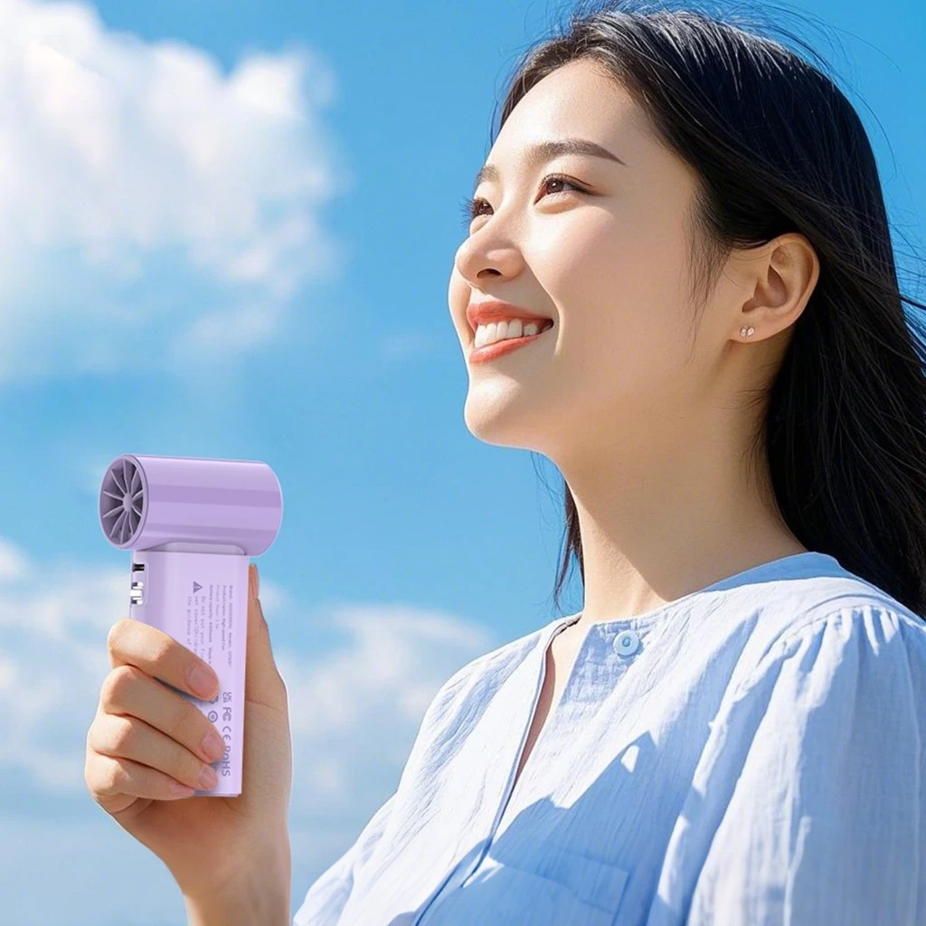 Jual Kipas Genggam Mini Kecepatan Tinggi 100 Kecepatan Angin Dengan Tampilan LED Kipas Portabel Murah