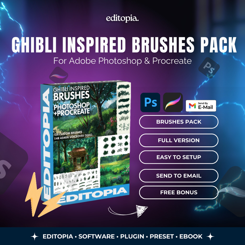 Jual GHIBLI INSPIRED BRUSHES PACK FOR PHOTOSHOP & PROCREATE | Shopee ...