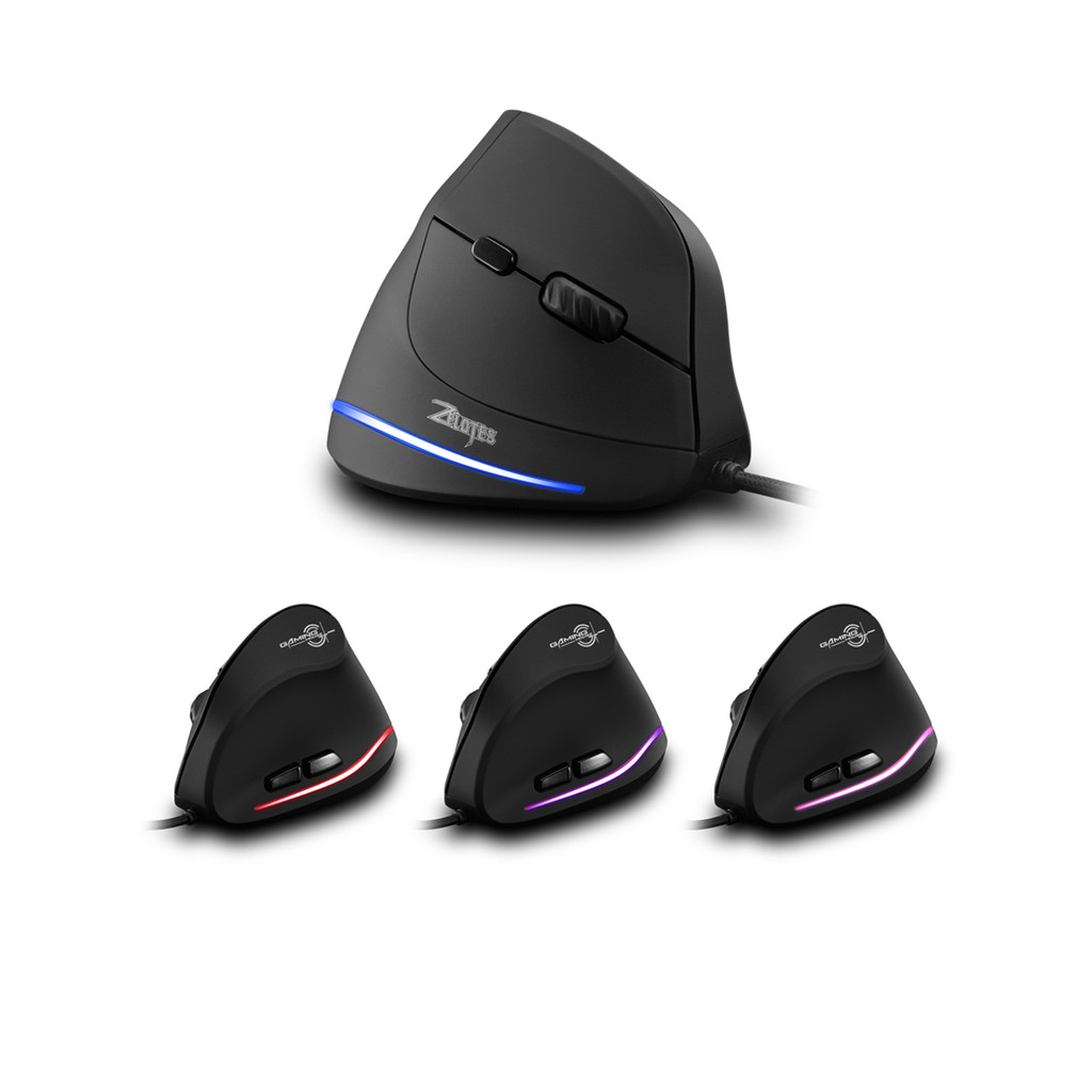 Jual Zelotes T20 Programmable Optical Mouse Upright Mouse 6-key DPI ...