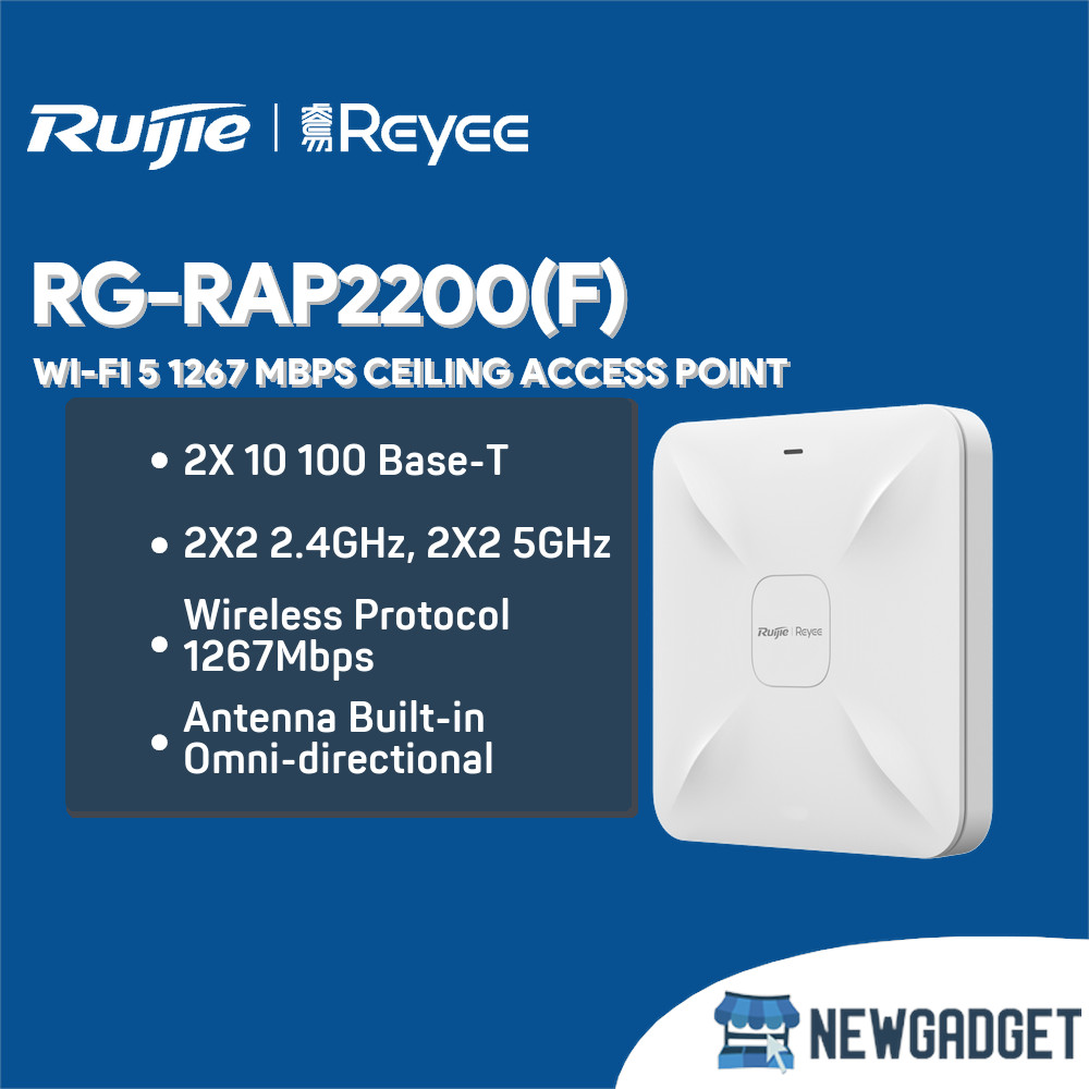 Jual RUIJIE REYEE RG-RAP2200(F) WI-FI 5 1267 MBPS CEILING ACCESS POINT ...