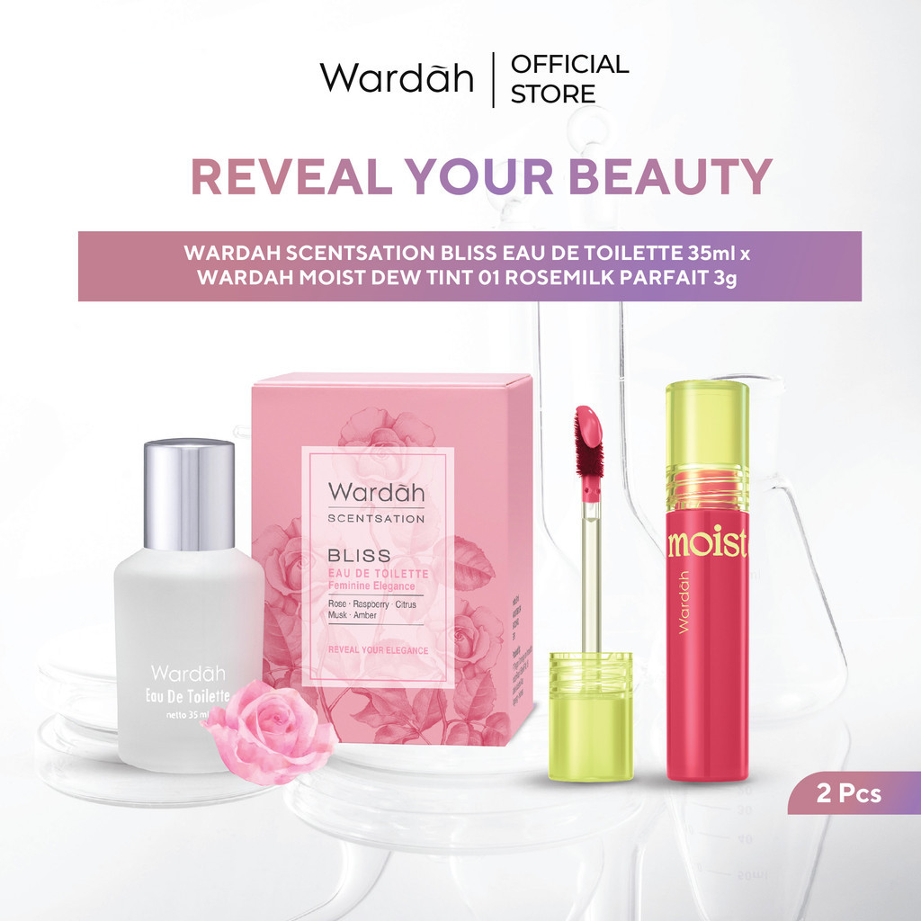 Wardah Scentsation Eau De Toilette with Wardah Moist Dew Tint Package