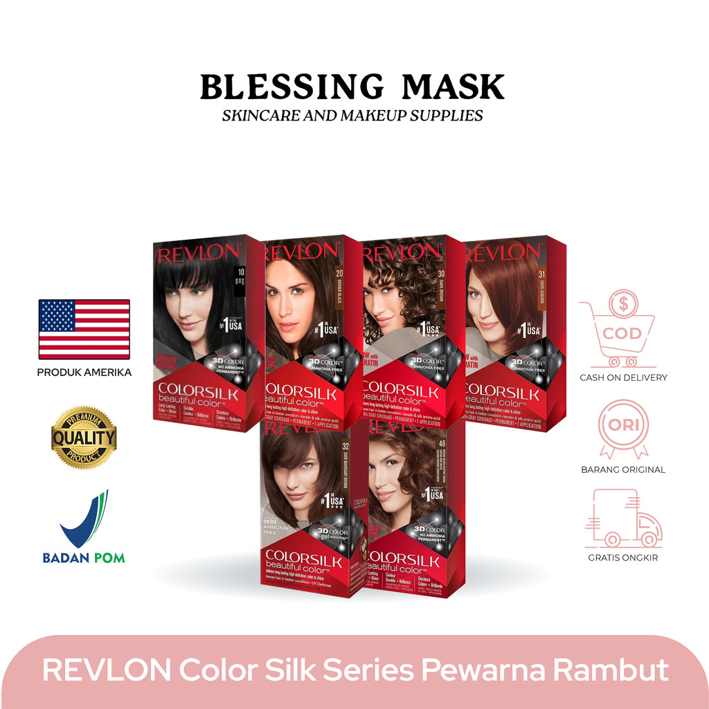 Jual REVLON Color Silk Series | Cat Rambut Teknologi 3D Color | Pewarna ...