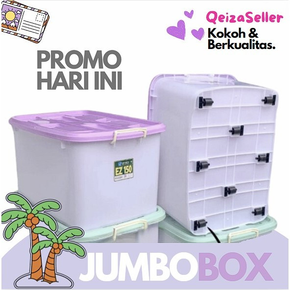 Jual EZY CONTAINER BOX 150 LITER + RODA JUMBO BESAR | Shopee Indonesia