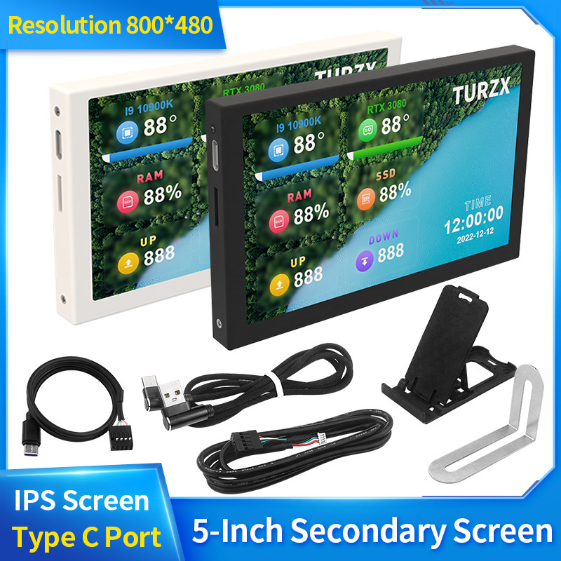 Jual 5 Inch IPS Type-C Secondary Screen Dynamic 800x480 LCD splay CPU ...