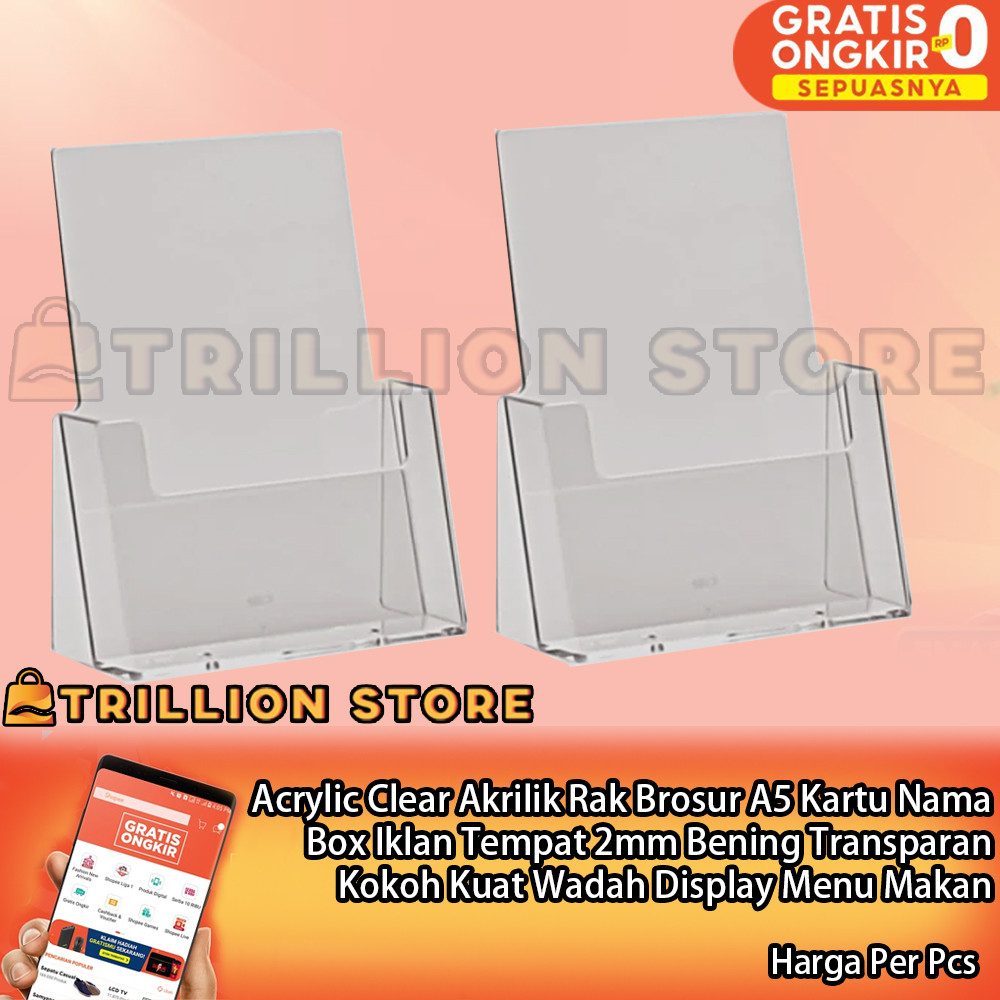 Jual Acrylic Clear Akrilik Rak Brosur A5 Kartu Nama Box Iklan Tempat ...