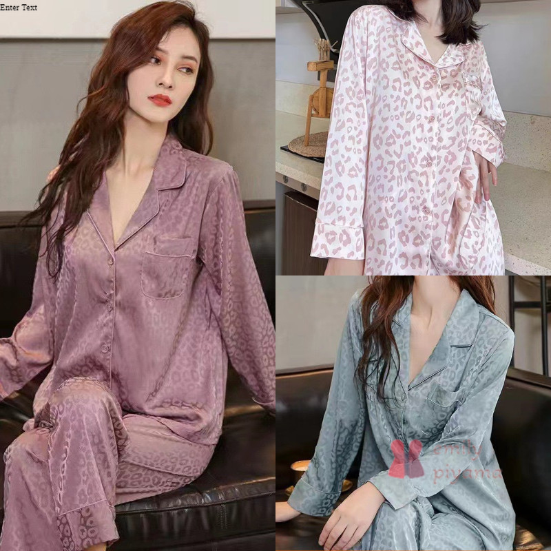 Jual EMILY PIYAMA Baju Tidur Piyama Satin Wanita Dewasa Model Leopard ...