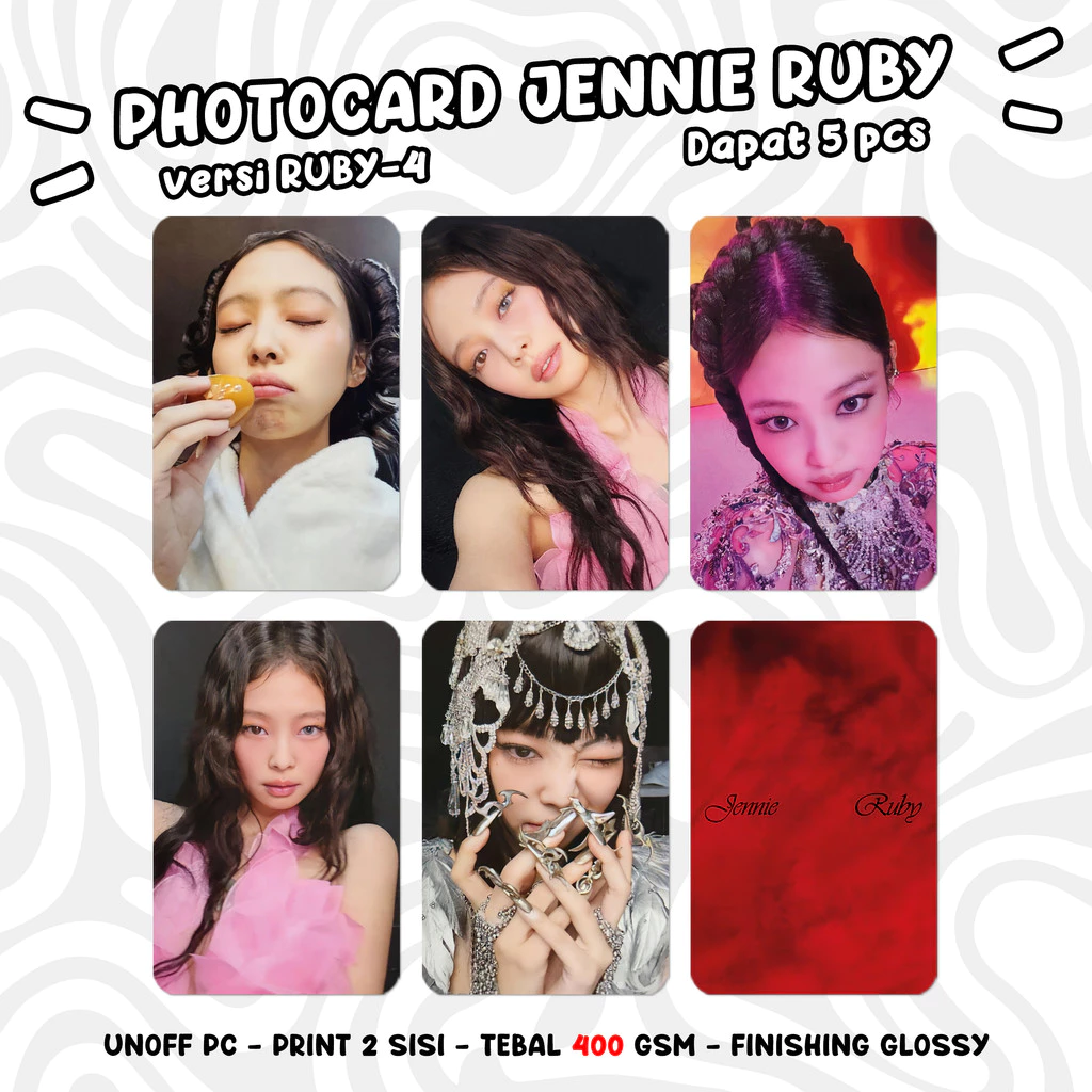 Photocard BLACKPINK JENNIE RUBY Unofficial KPOP PC dan Merchandise