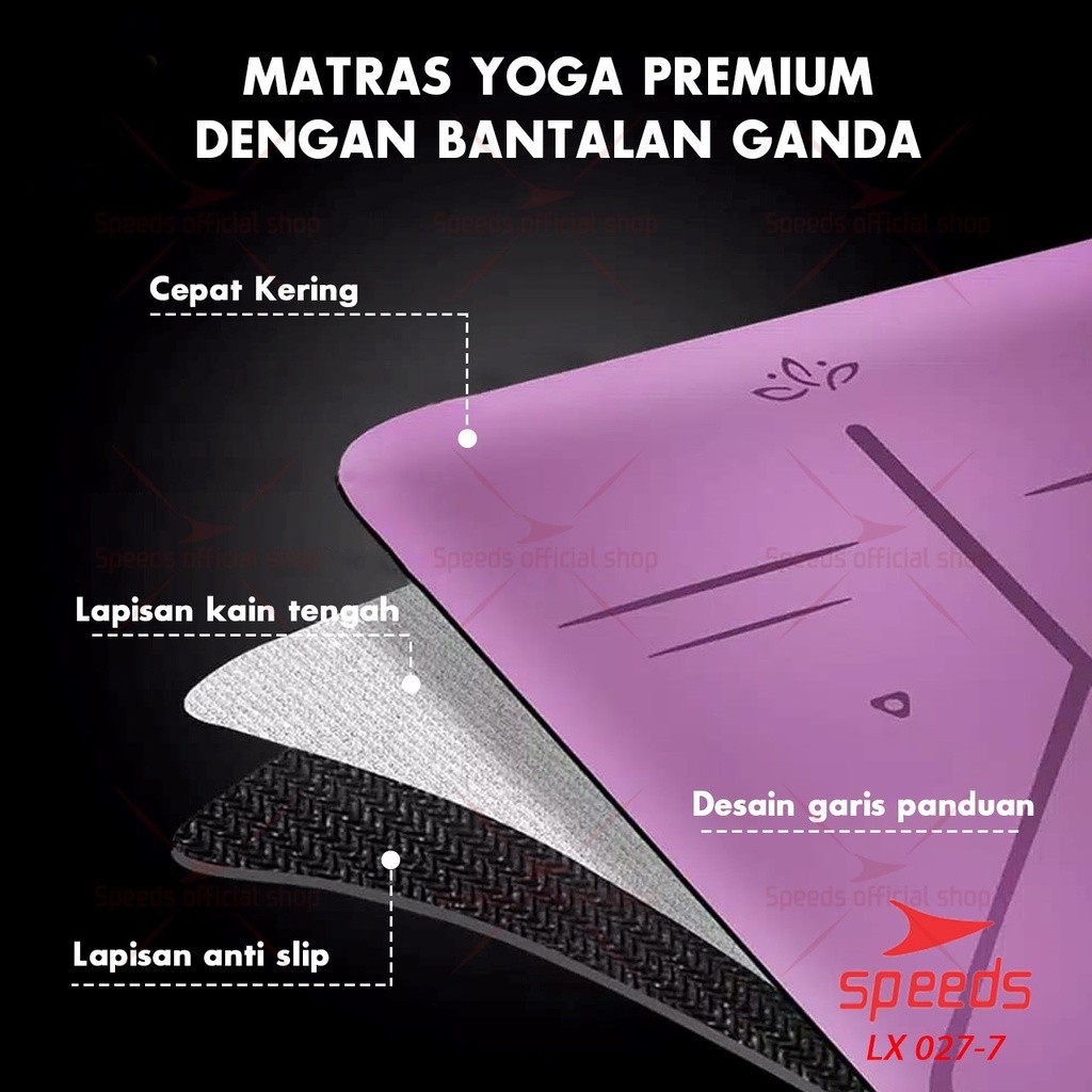 Jual SPEEDS Matras Yoga Mat Alas Olahraga TPE 61x183 cm Tebal 6mm Senam ...