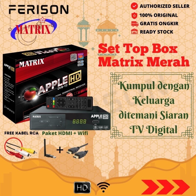Jual Ferison Set Top Box Tv Digital Matrix DVB T2 Apple (Bisa untuk TV ...