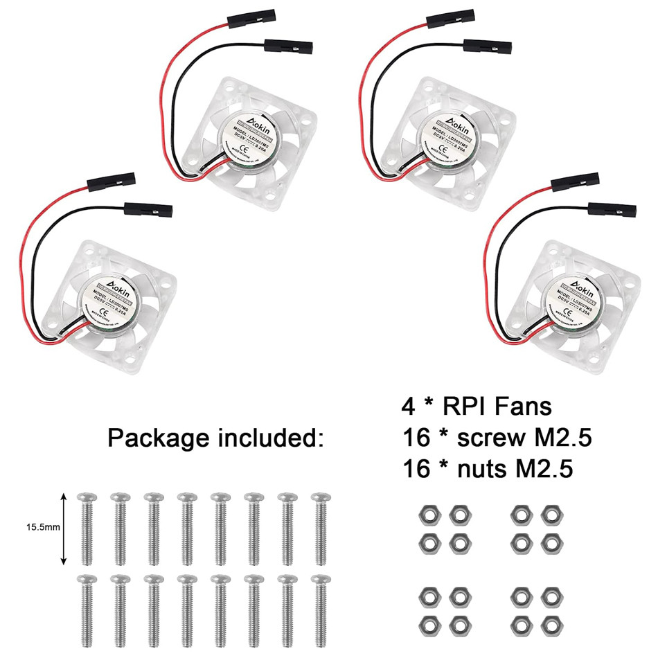 Jual Mini Cooling Fan for Raspberry Pi Brushless 3.3V 5V DC Quiet Fan ...