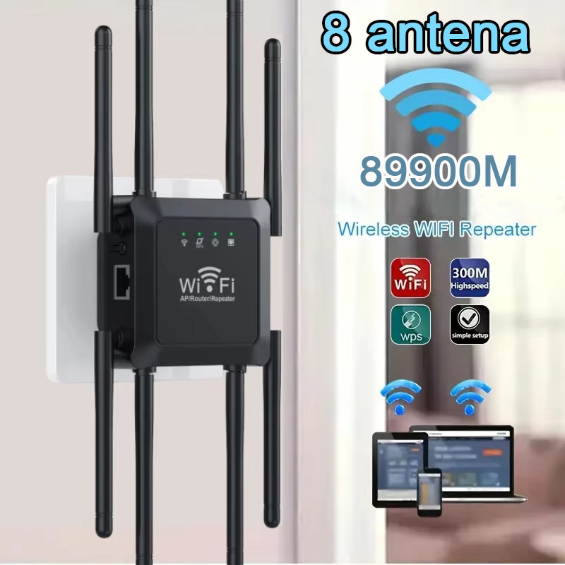 Jual 8 Antena Extender 1200M WIFI Repeater 2.4G Dan 5G Wifi Range ...