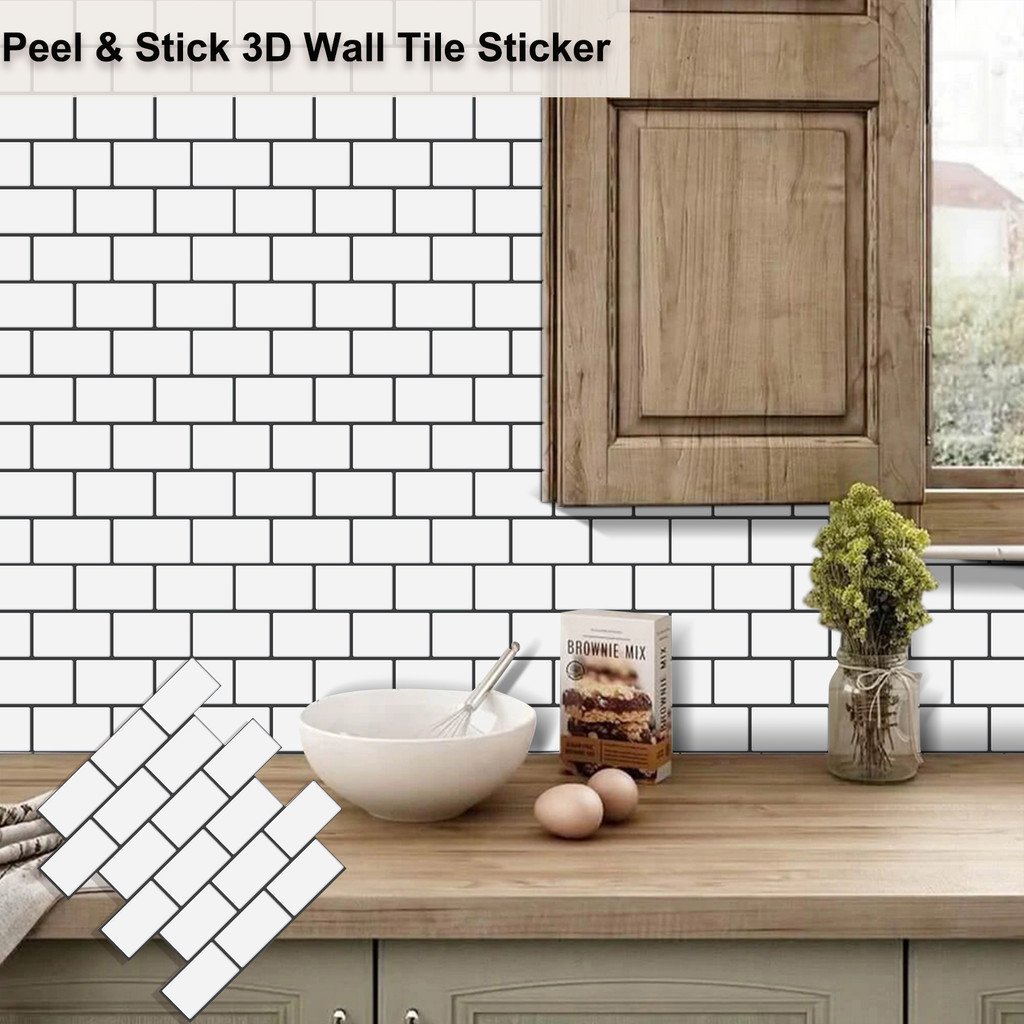 Jual Subway Wall Stickers Peel and Stick 3d Brick Vinyl Wallpaper ...