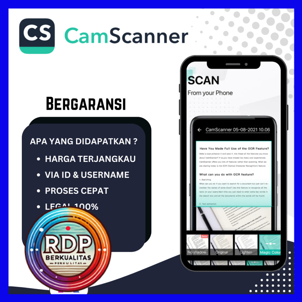 Jual Akun Camscanner Premium Lifetime Selamanya | Aplikasi Camscanner ...